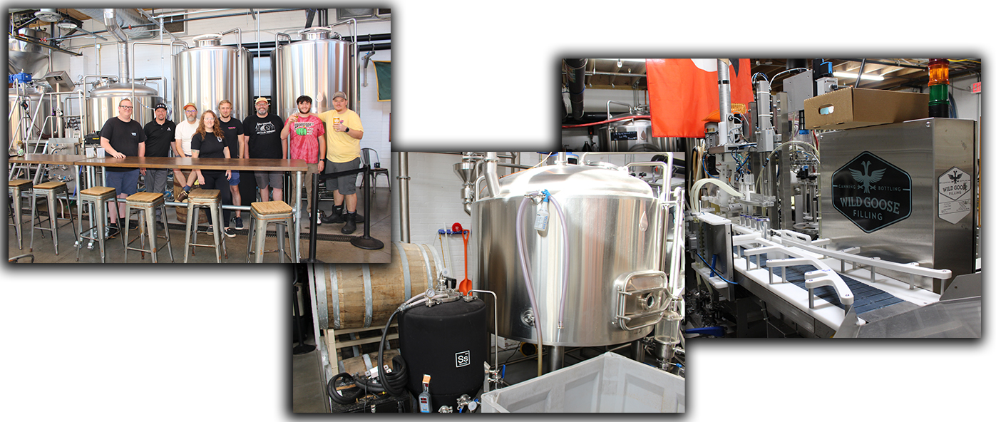 photos of the team and equipment at Liability Brewing Company