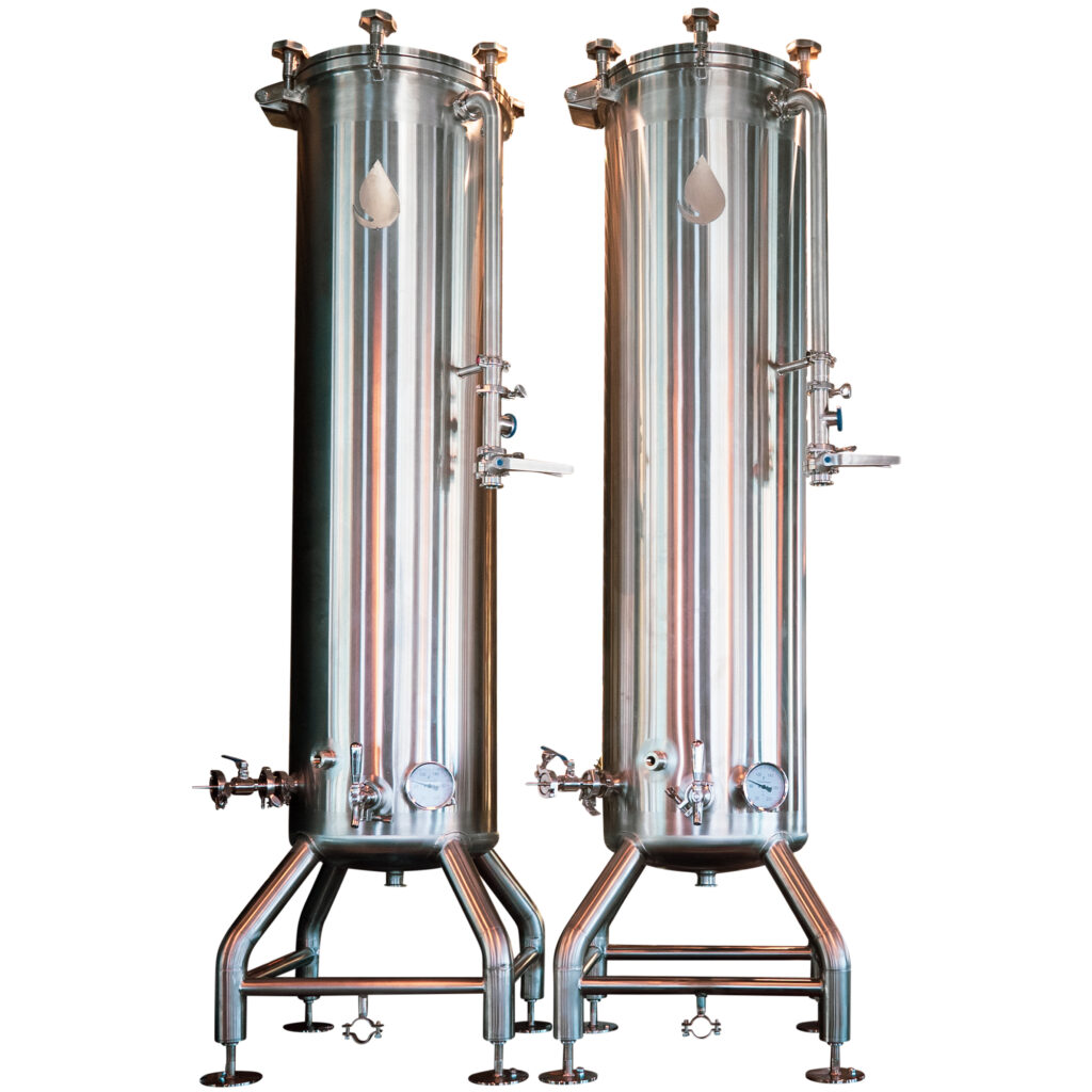 image of a vertical beer serving tank