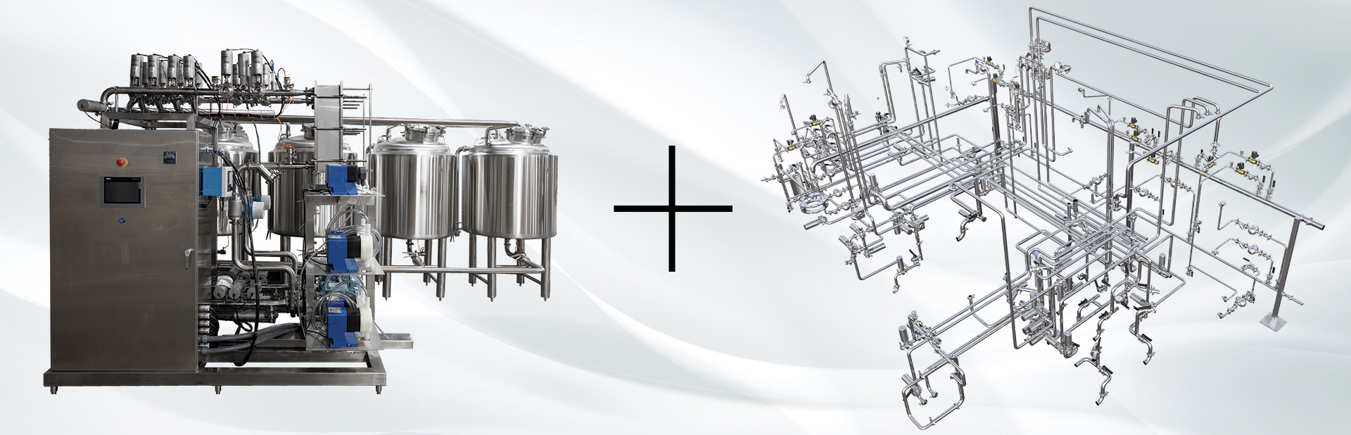a photo of a CIP skid next to a piping diagram to illustrate the importance of both together