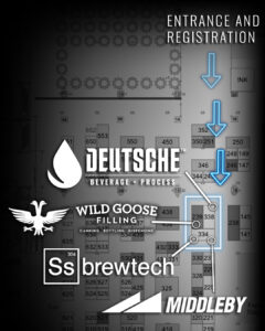 M<ap of where the Middleby brands will be exhibiting at the American Distilling Institute conference